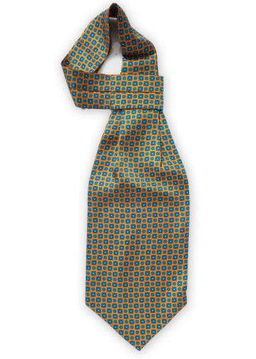 Cravata ascot florale cu cravată-portocaliu